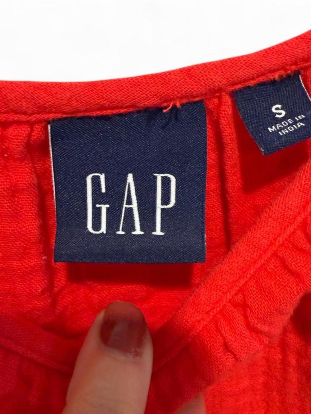 GAP Red Ruffle-Shoulder Tank Top Small - Picture 4 of 4